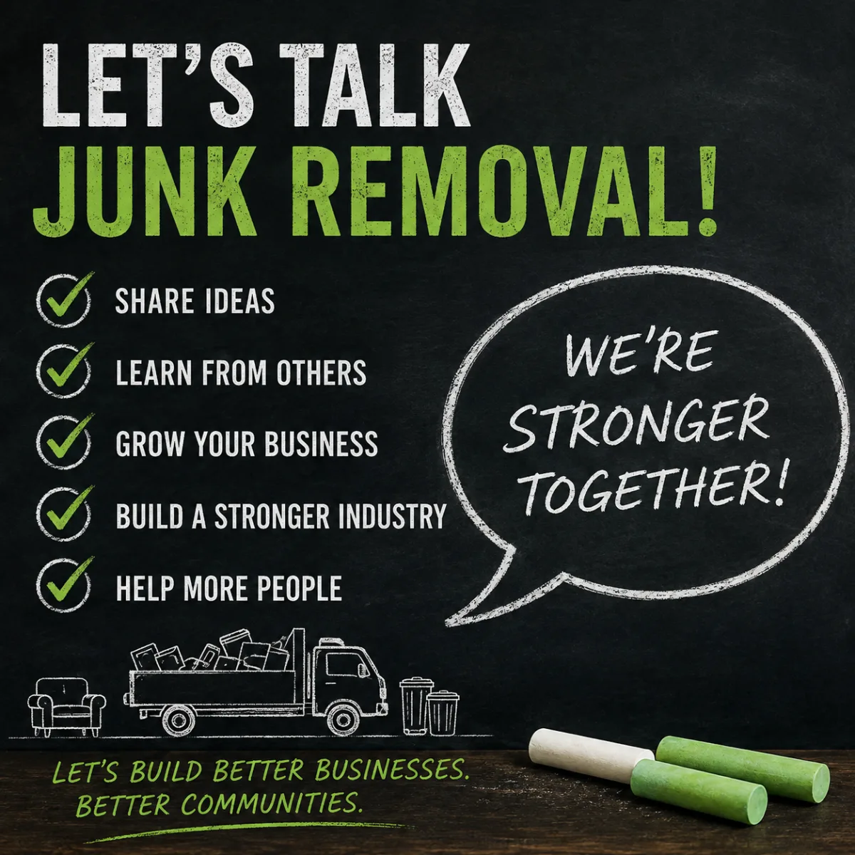 Let's Talk Junk Removal — Building a Better Industry Together logo